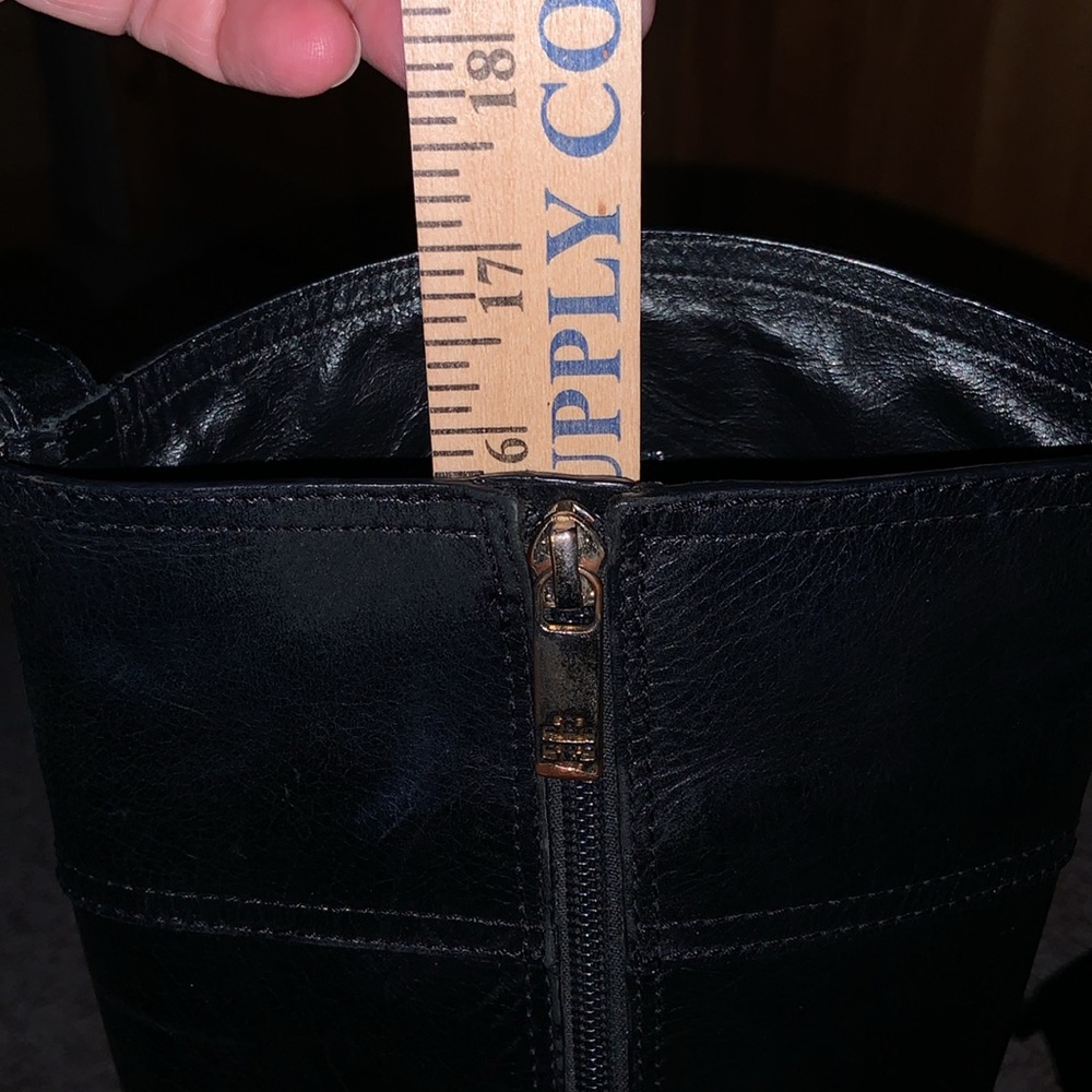 Tory Burch BRITA Black Leather Knee High Tall Riding Boot size 9.5 with zippers - Picture 8 of 14